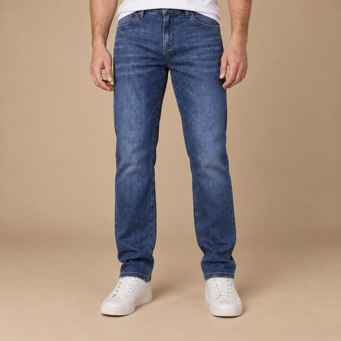Herrejeans i slim fit med stretch