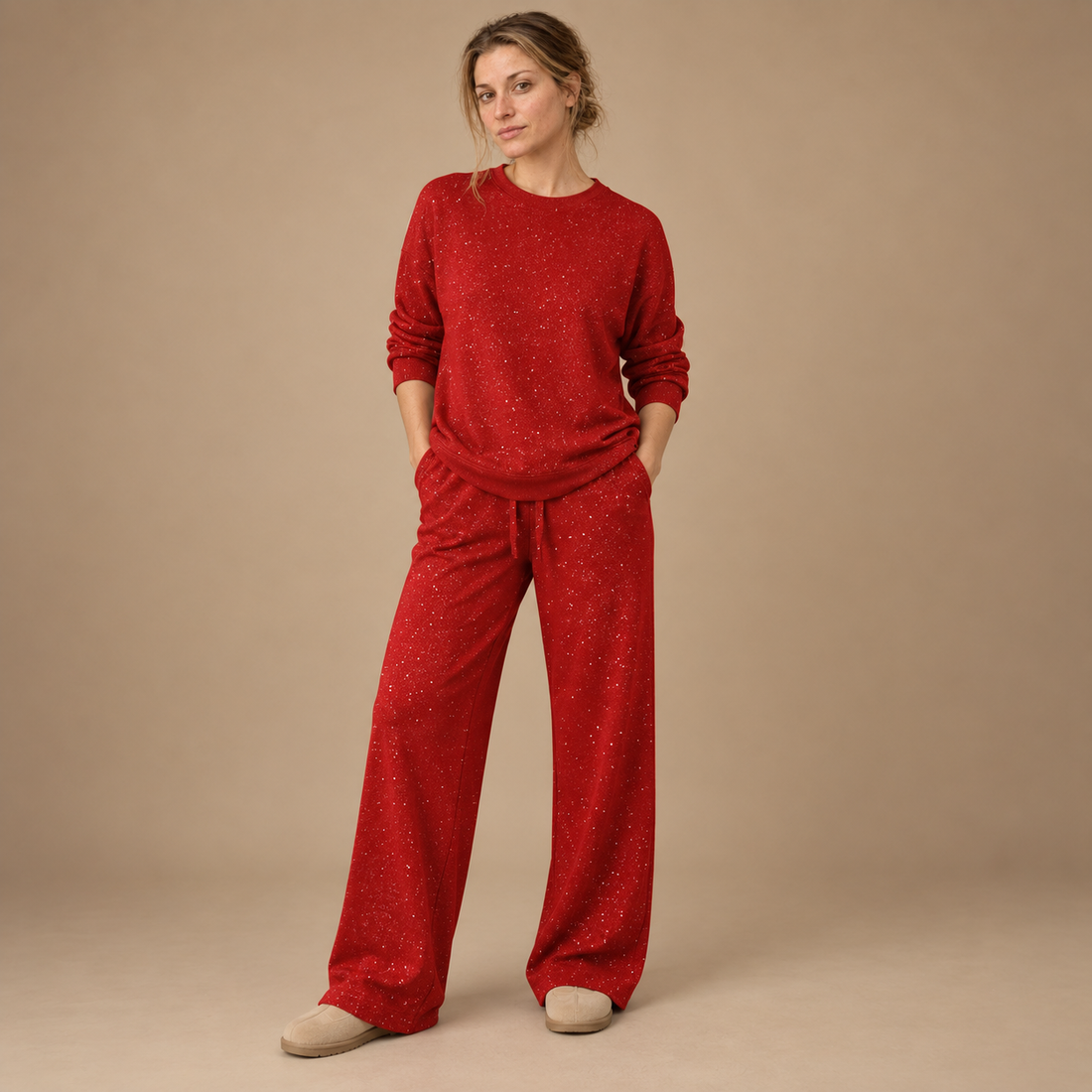 Co-ord sæt til dame med glitter