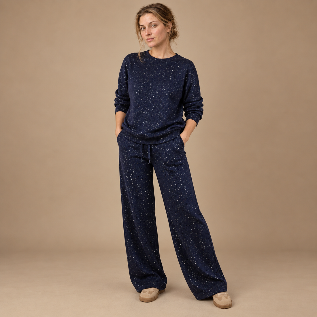 Co-ord sæt til dame med glitter