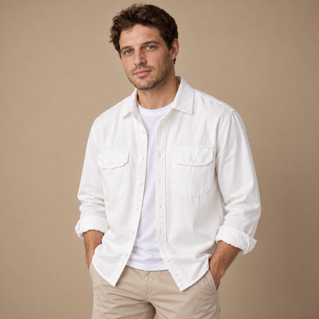 Overshirt til herre med løs pasform
