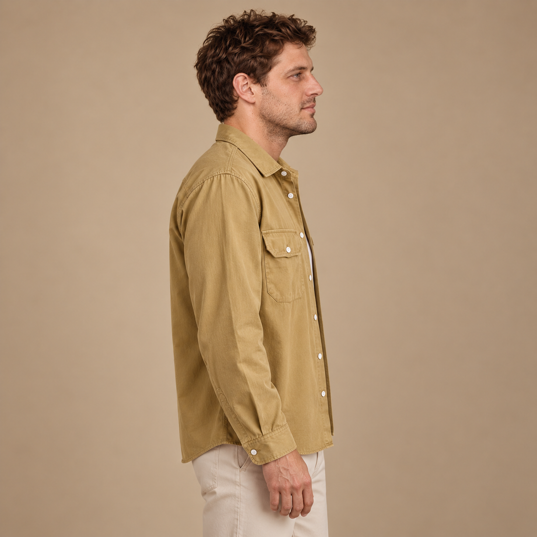 Overshirt til herre med løs pasform