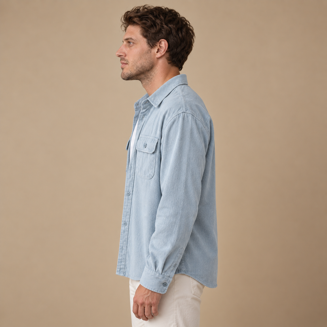 Overshirt til herre med løs pasform