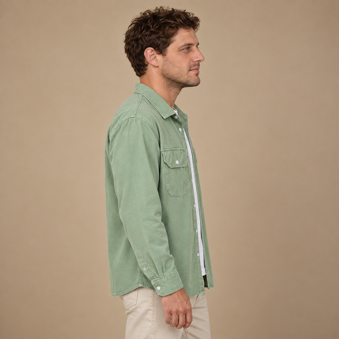 Overshirt til herre med løs pasform