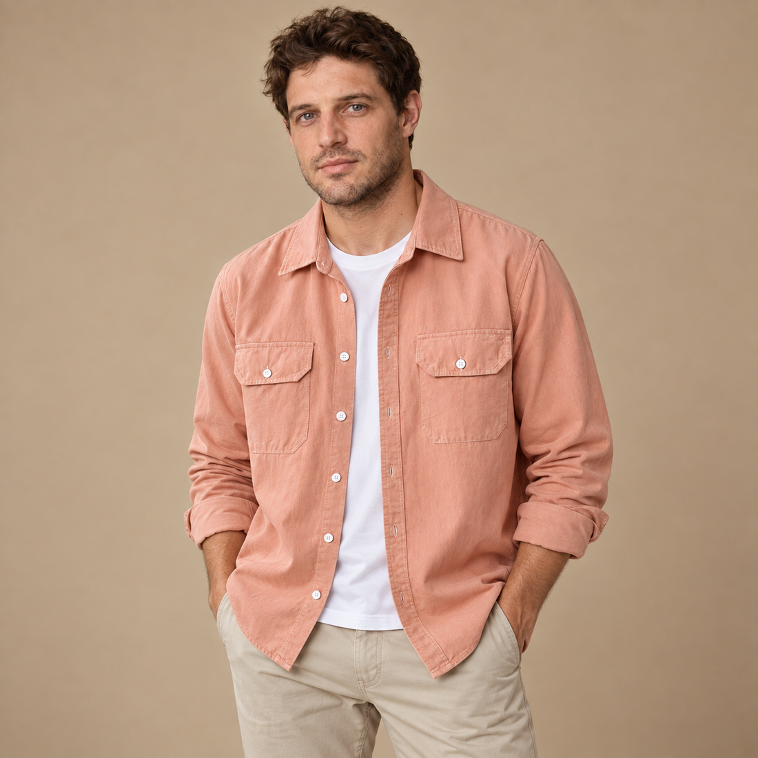 Overshirt til herre med løs pasform