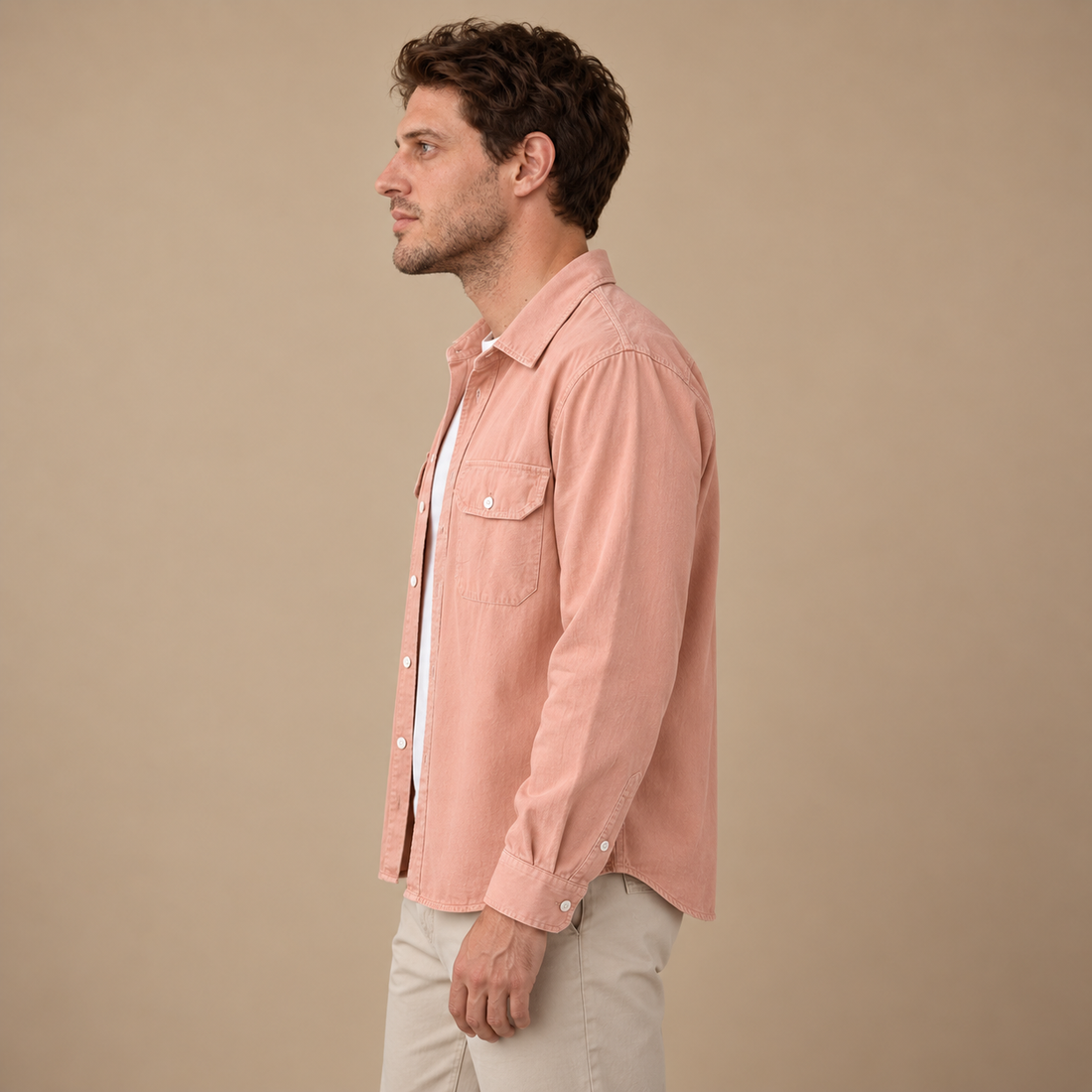 Overshirt til herre med løs pasform