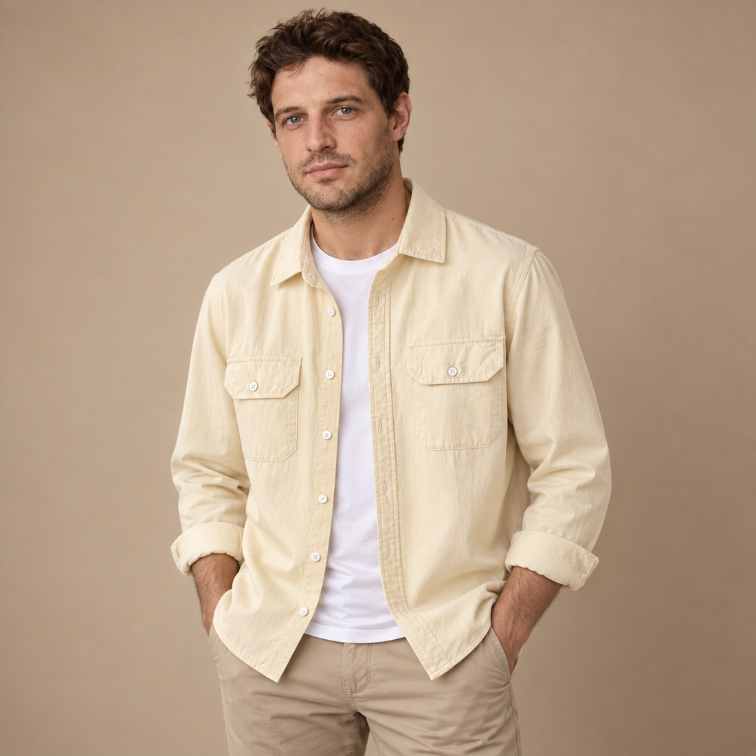 Overshirt til herre med løs pasform