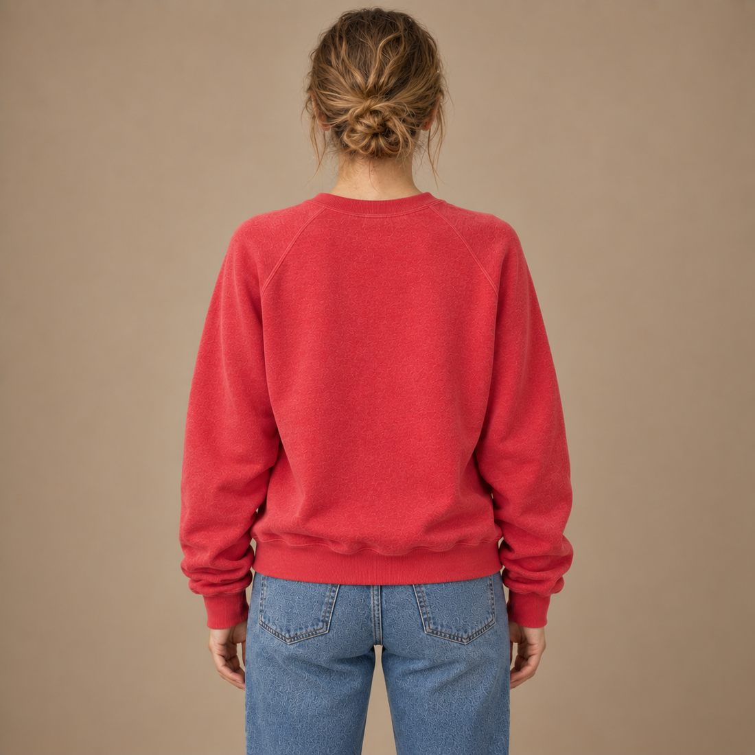 Sweatshirt til dame med raglanærmer og rund hals