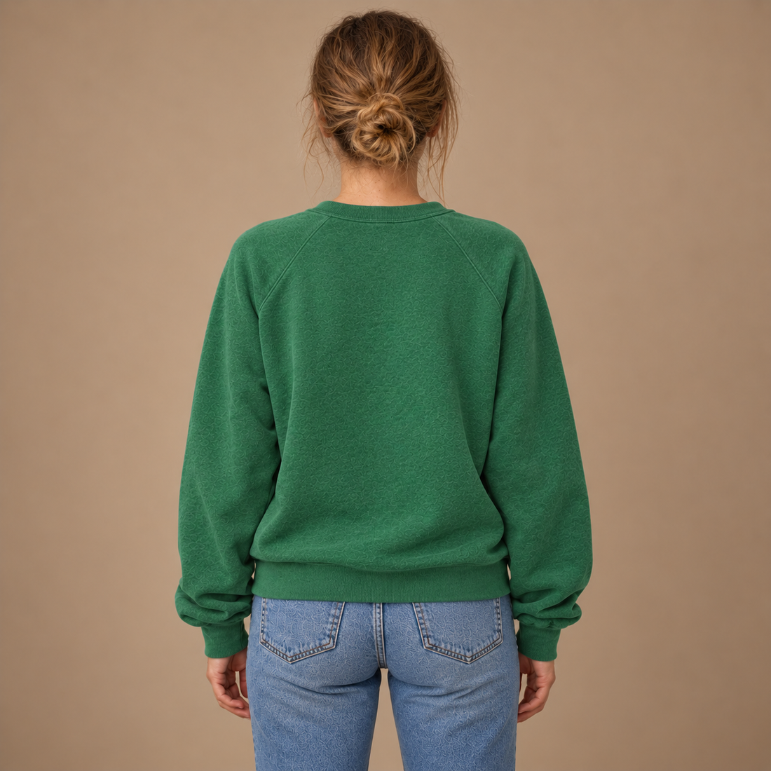 Sweatshirt til dame med raglanærmer og rund hals