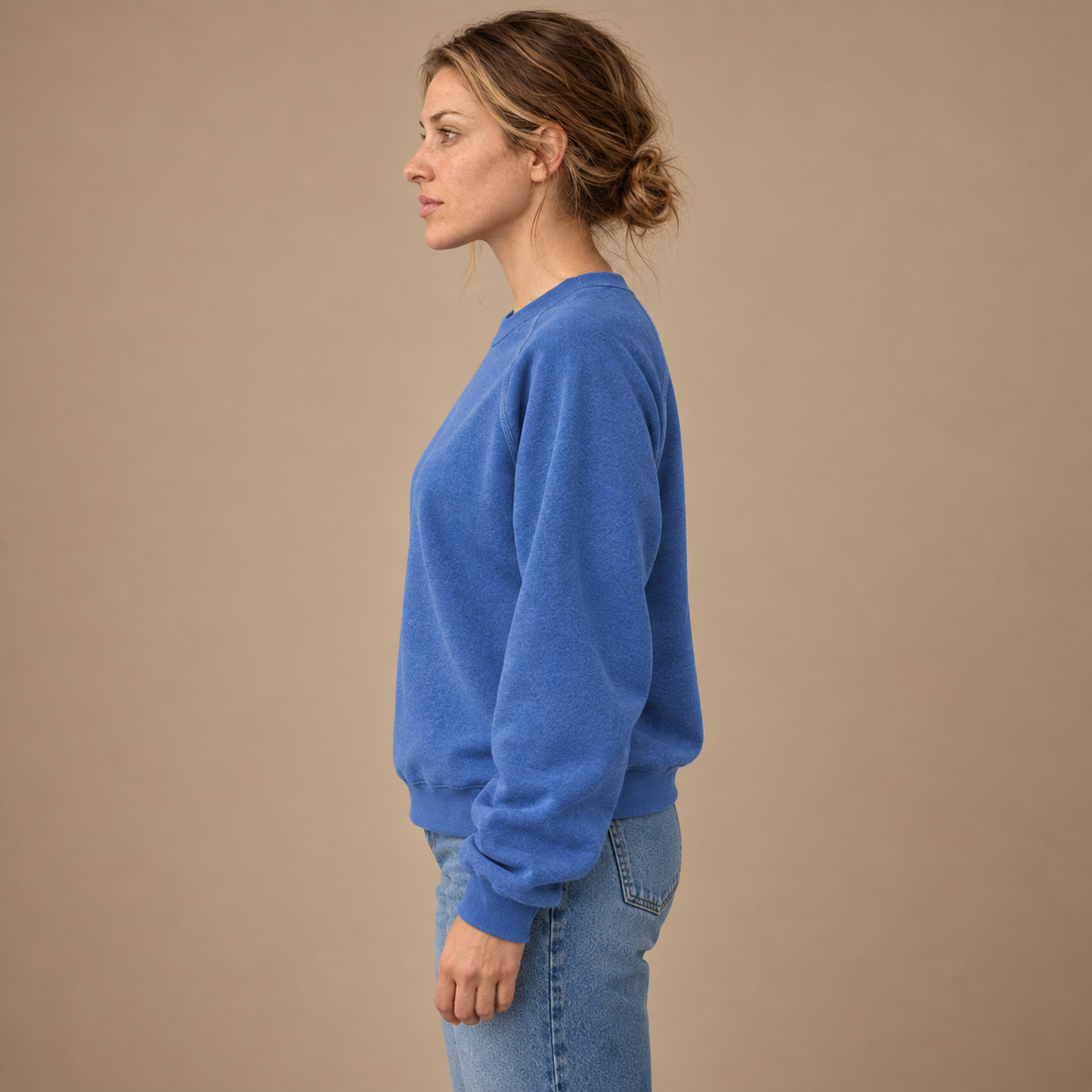 Sweatshirt til dame med raglanærmer og rund hals