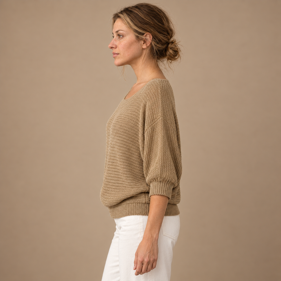 Glatstrikket sweater til dame
