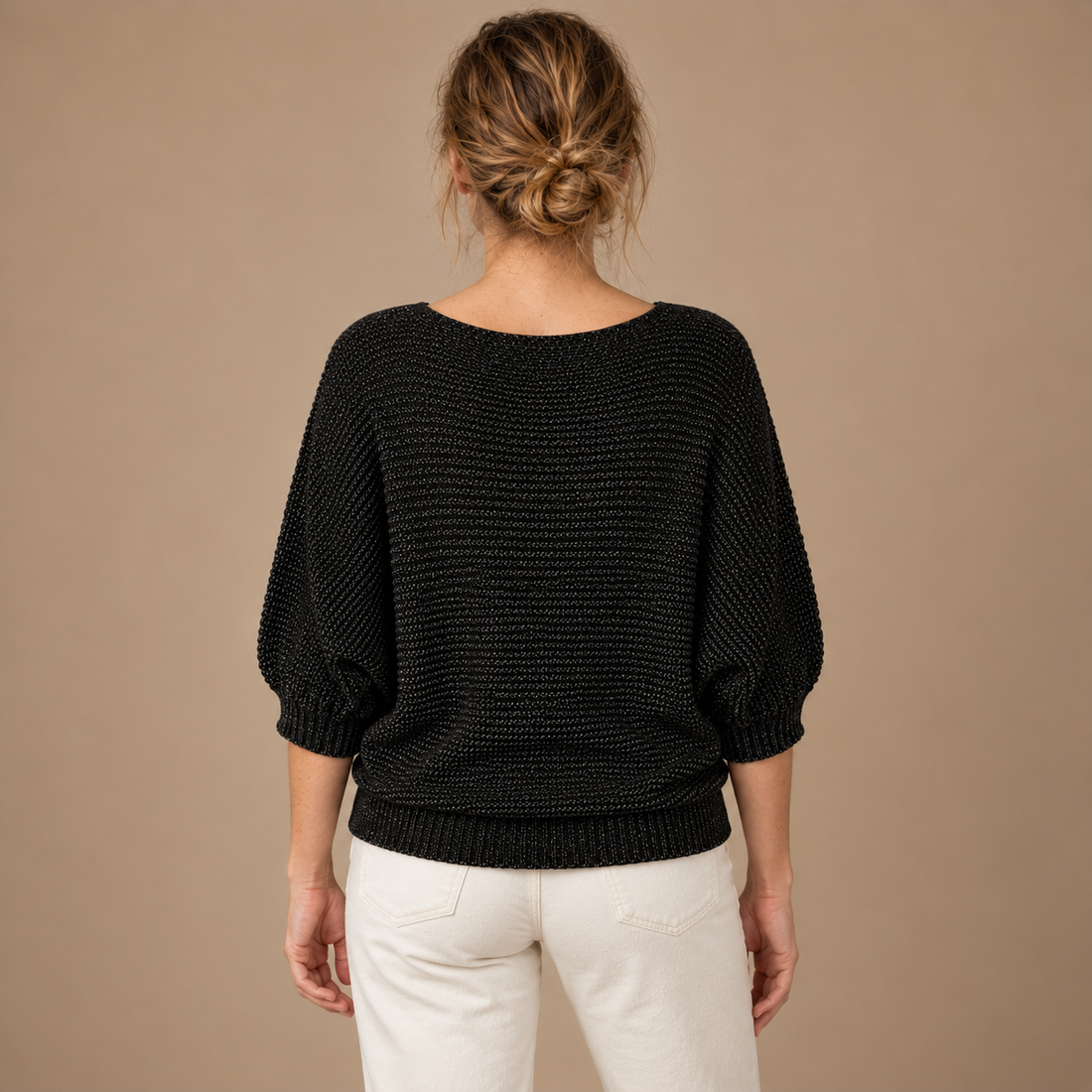 Glatstrikket sweater til dame