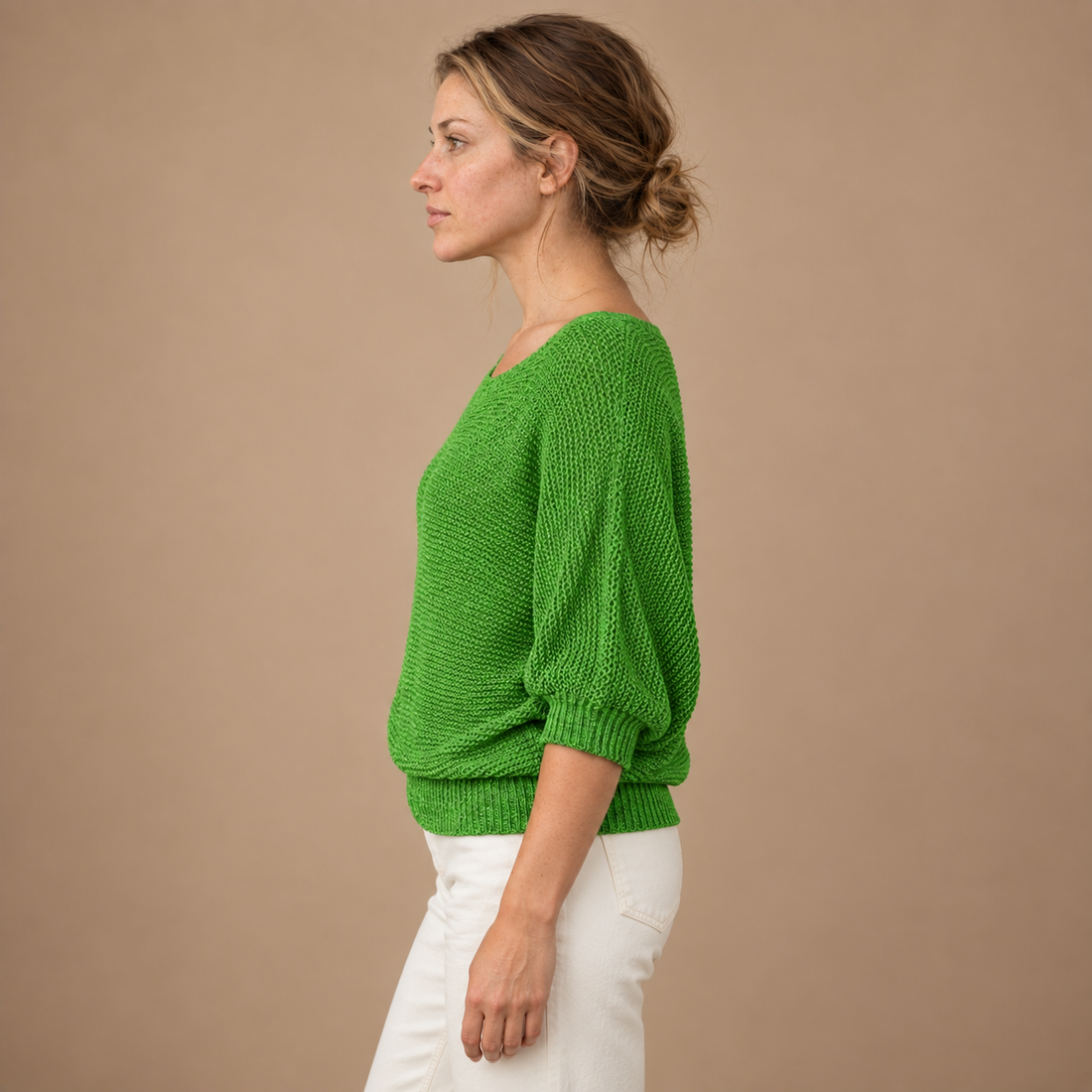 Glatstrikket sweater til dame
