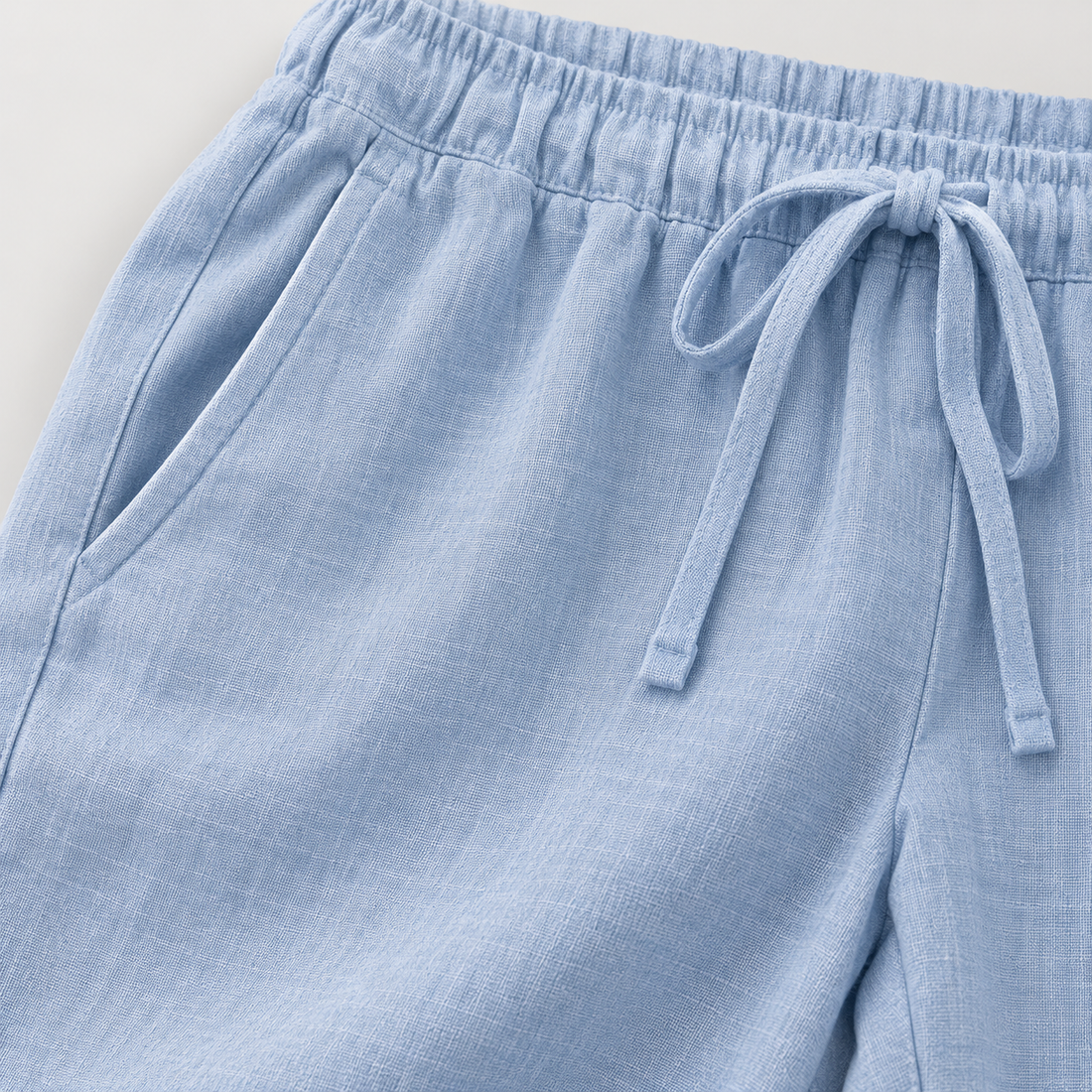 Slim fit damebukser med snøre i taljen