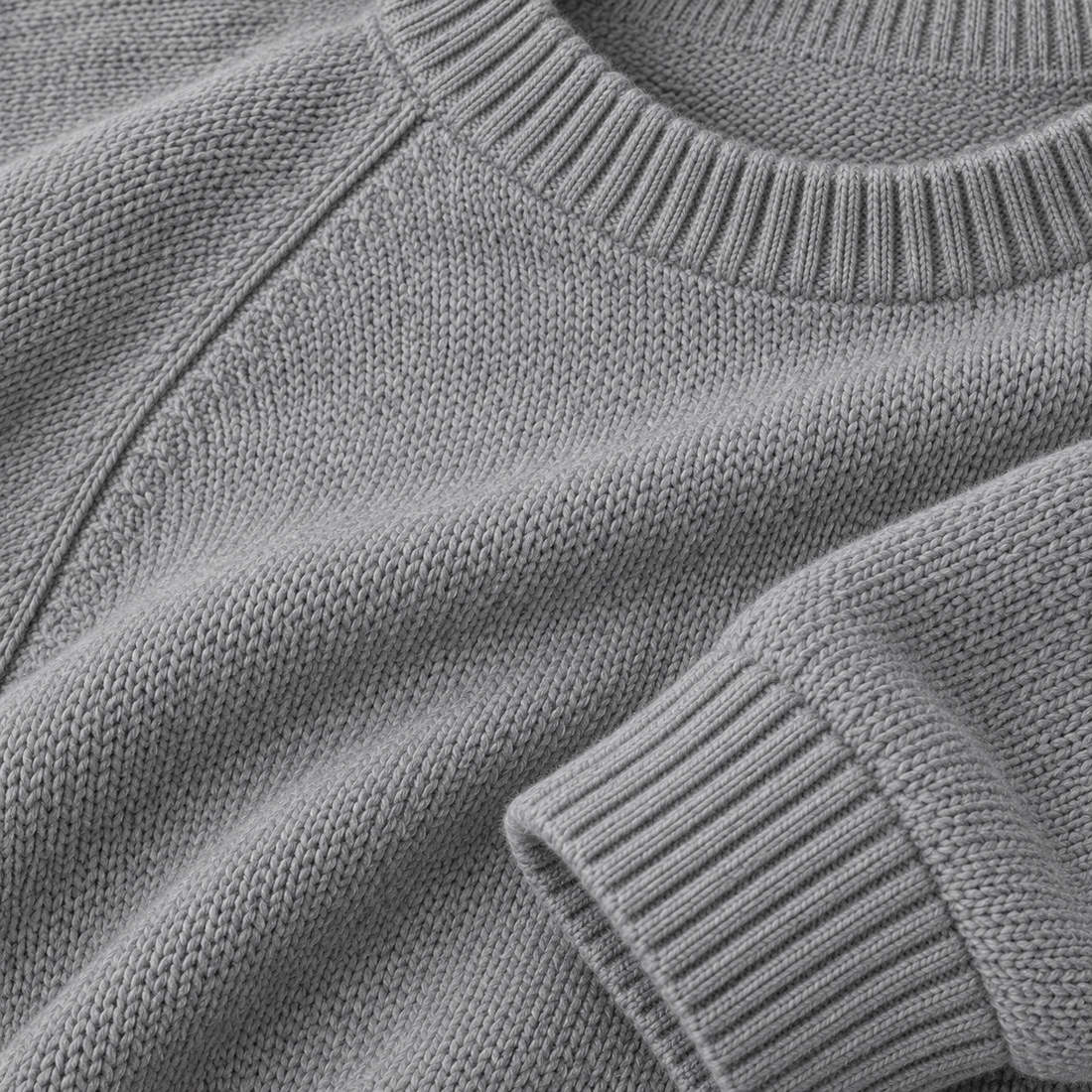 Herresweater med rund hals og løs pasform