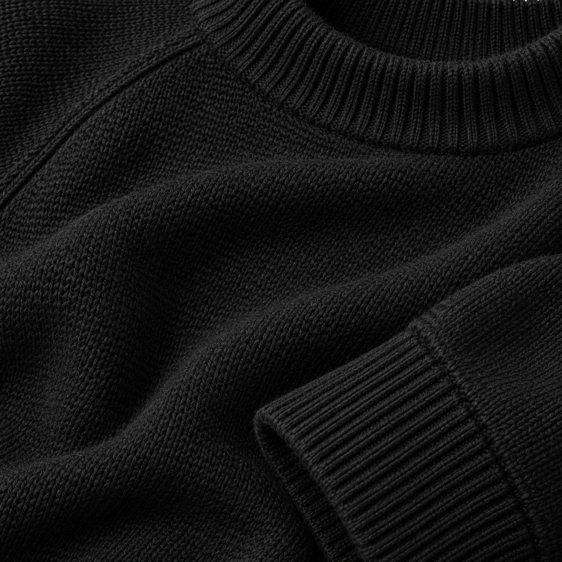 Herresweater med rund hals og løs pasform