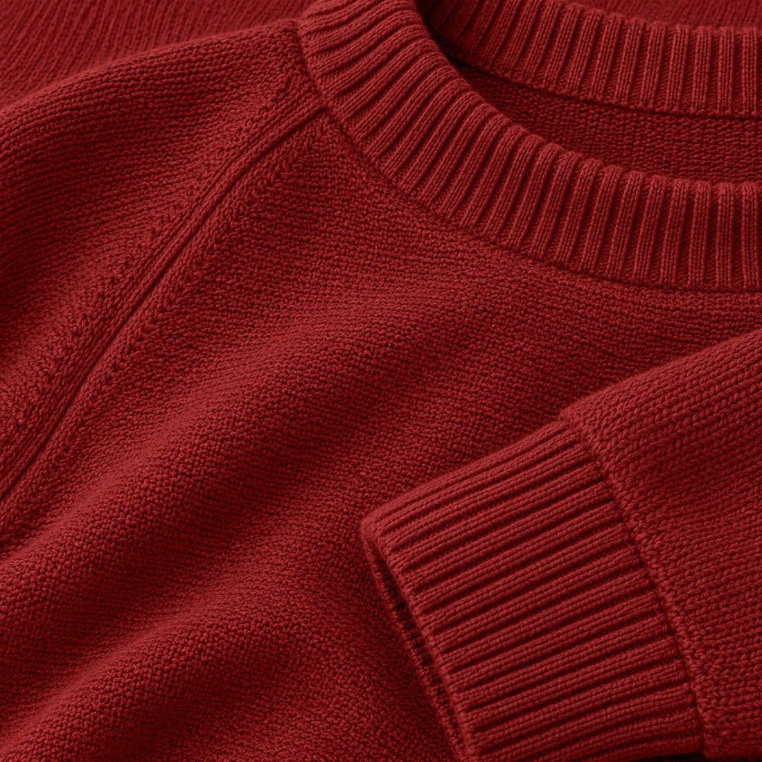 Herresweater med rund hals og løs pasform