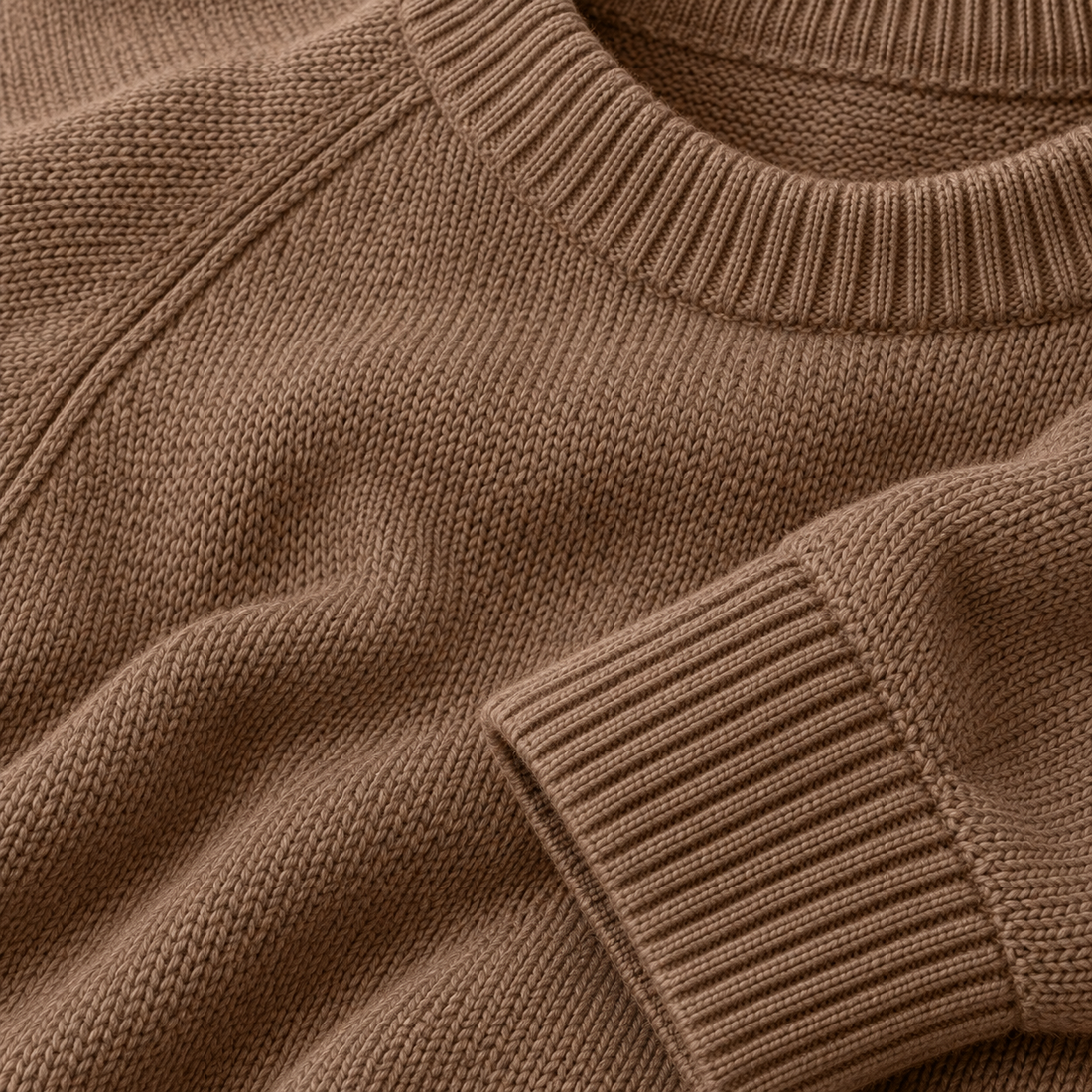 Herresweater med rund hals og løs pasform