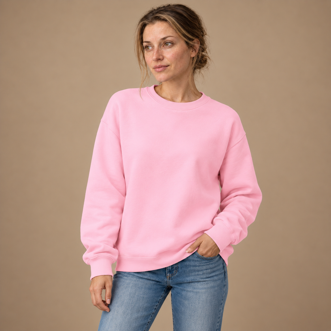 Sweatshirt til dame med løs pasform