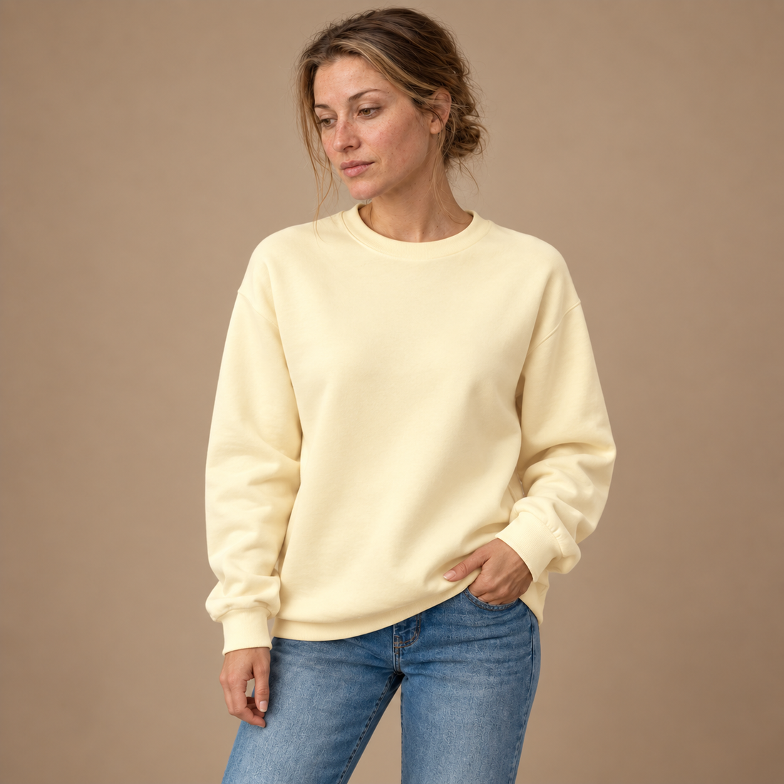 Sweatshirt til dame med løs pasform