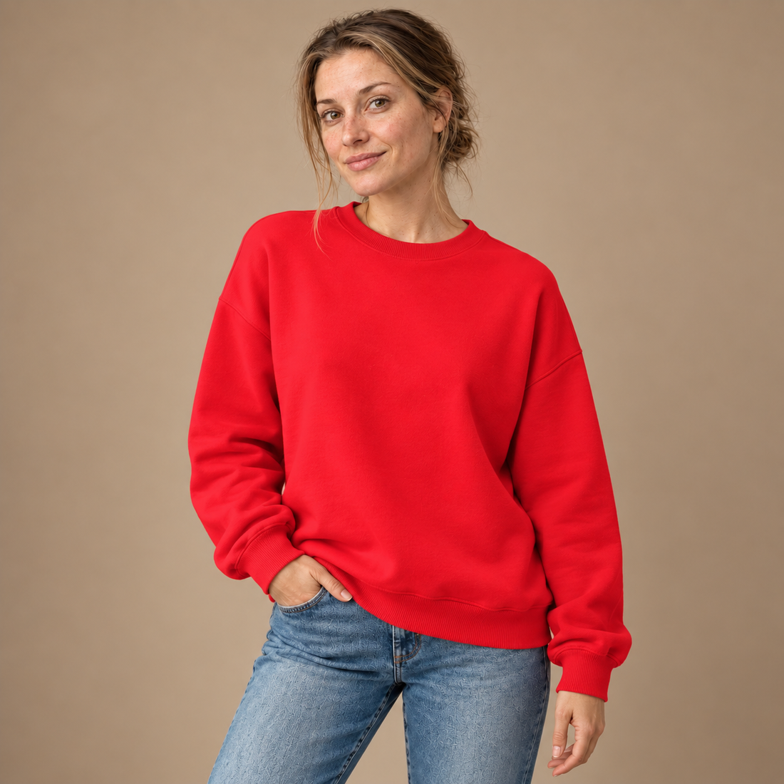 Sweatshirt til dame med løs pasform