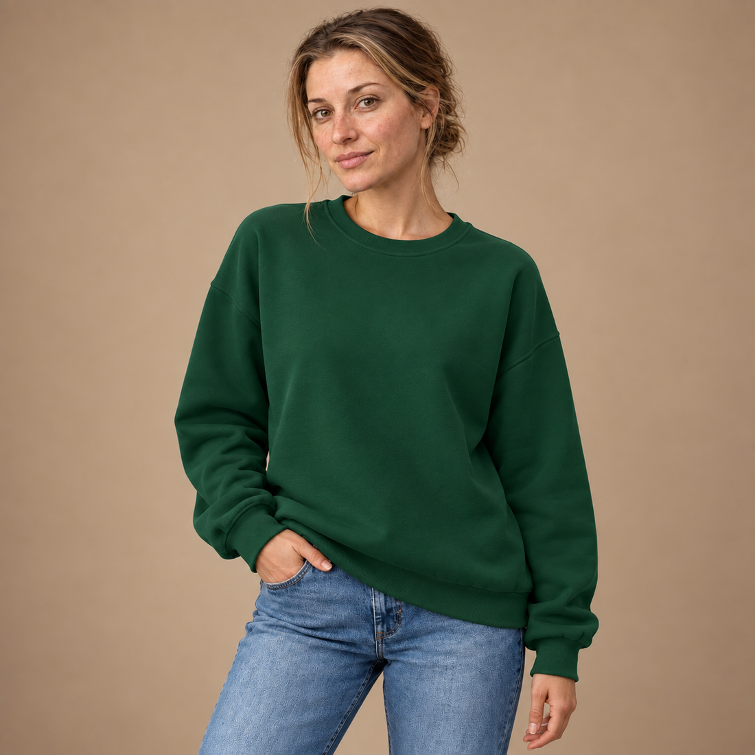 Sweatshirt til dame med løs pasform