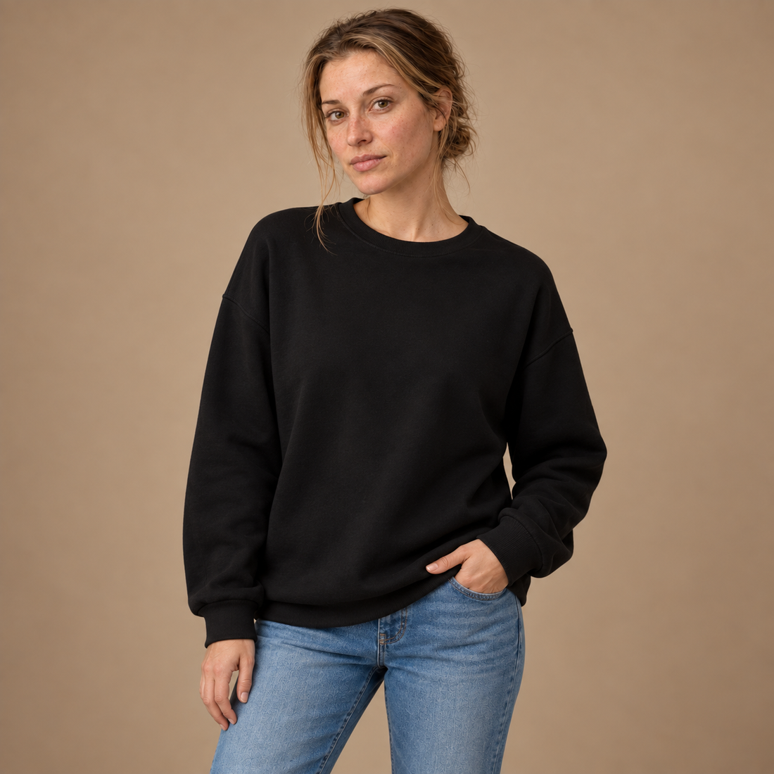 Sweatshirt til dame med løs pasform