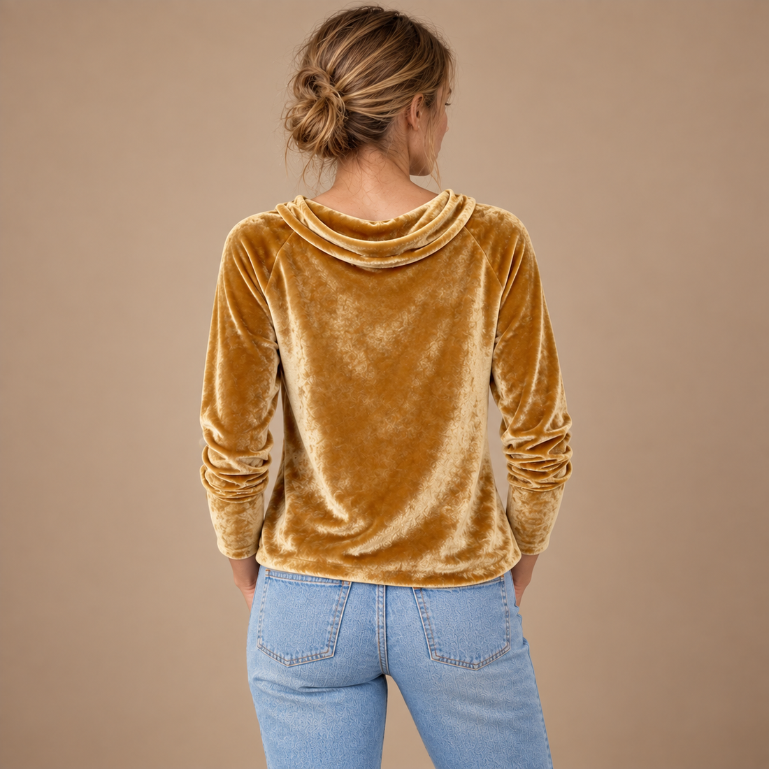 Draperet bluse til dame, strygefri