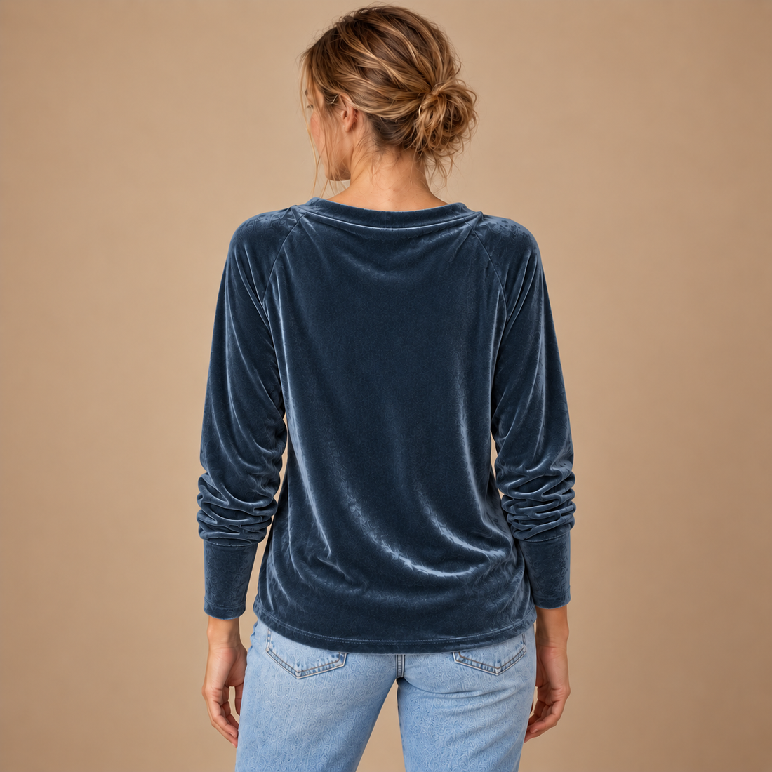 Draperet bluse til dame, strygefri