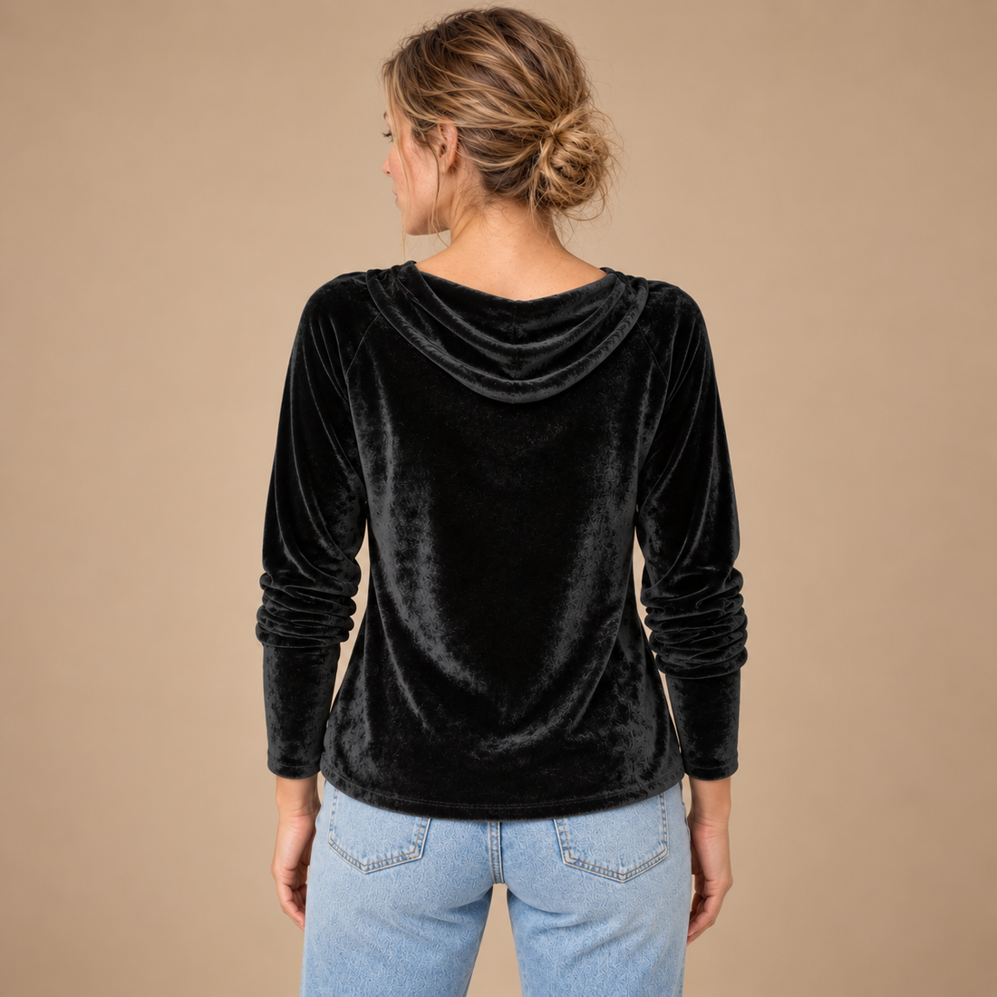 Draperet bluse til dame, strygefri