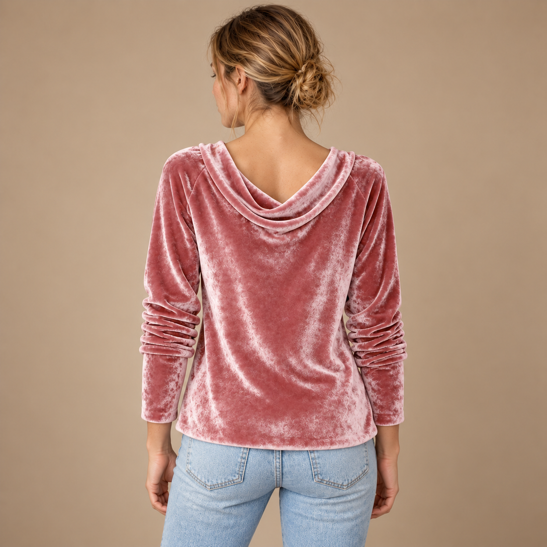 Draperet bluse til dame, strygefri