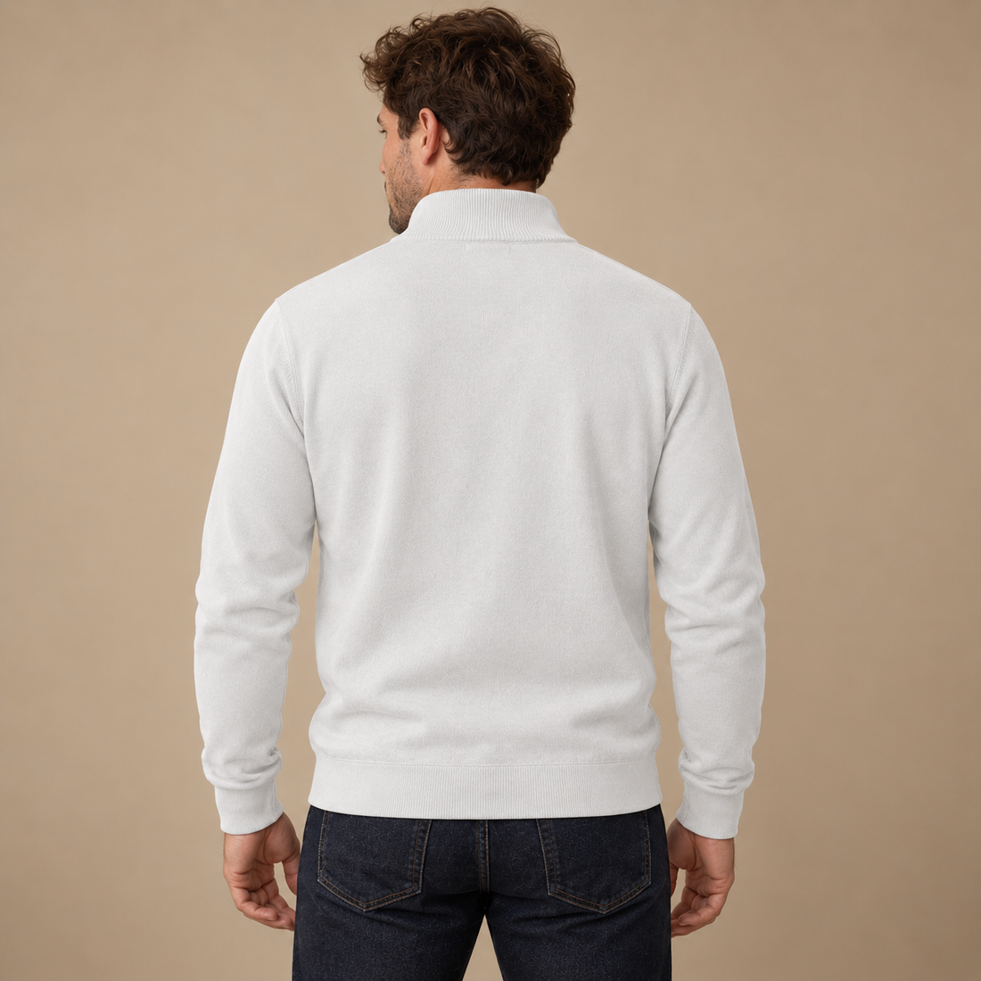 Herresweater med gennemgående lynlås
