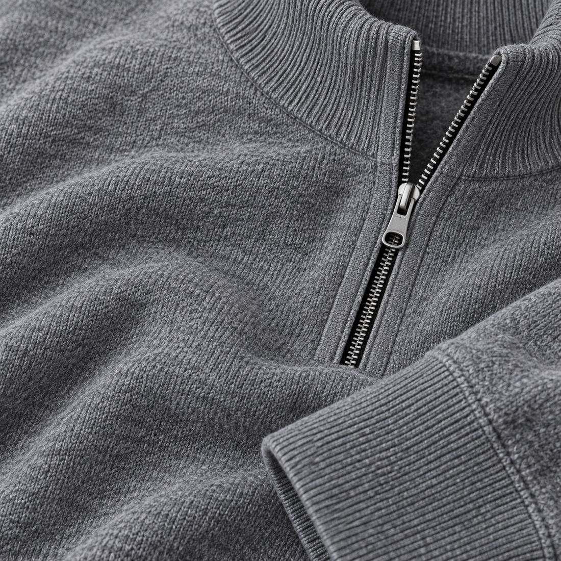Herresweater med gennemgående lynlås