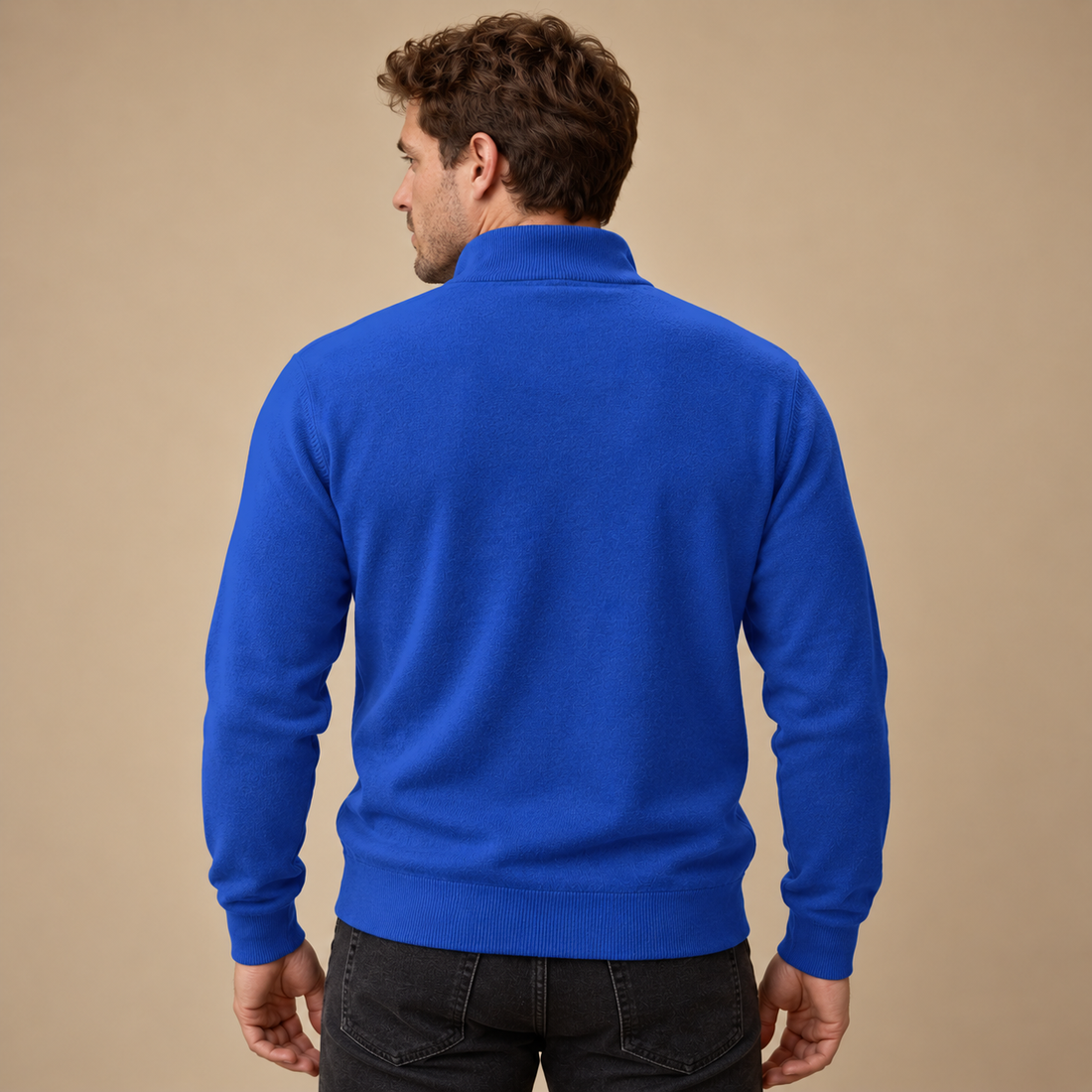 Herresweater med gennemgående lynlås