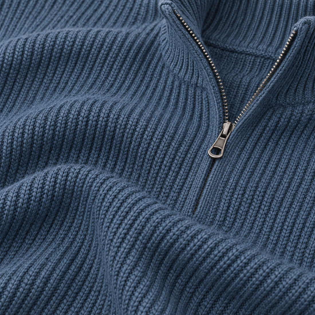 Herresweater med halv lynlås i åndbart materiale