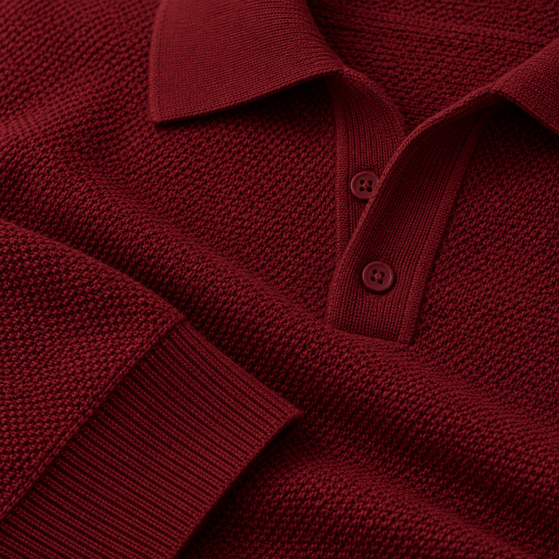 Herresweater med polokrave