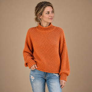Strikket damesweater i slim fit