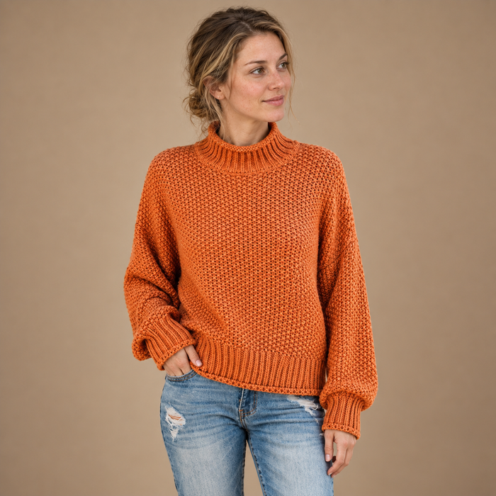 Strikket damesweater i slim fit