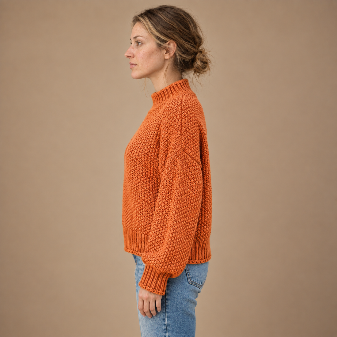 Strikket damesweater i slim fit