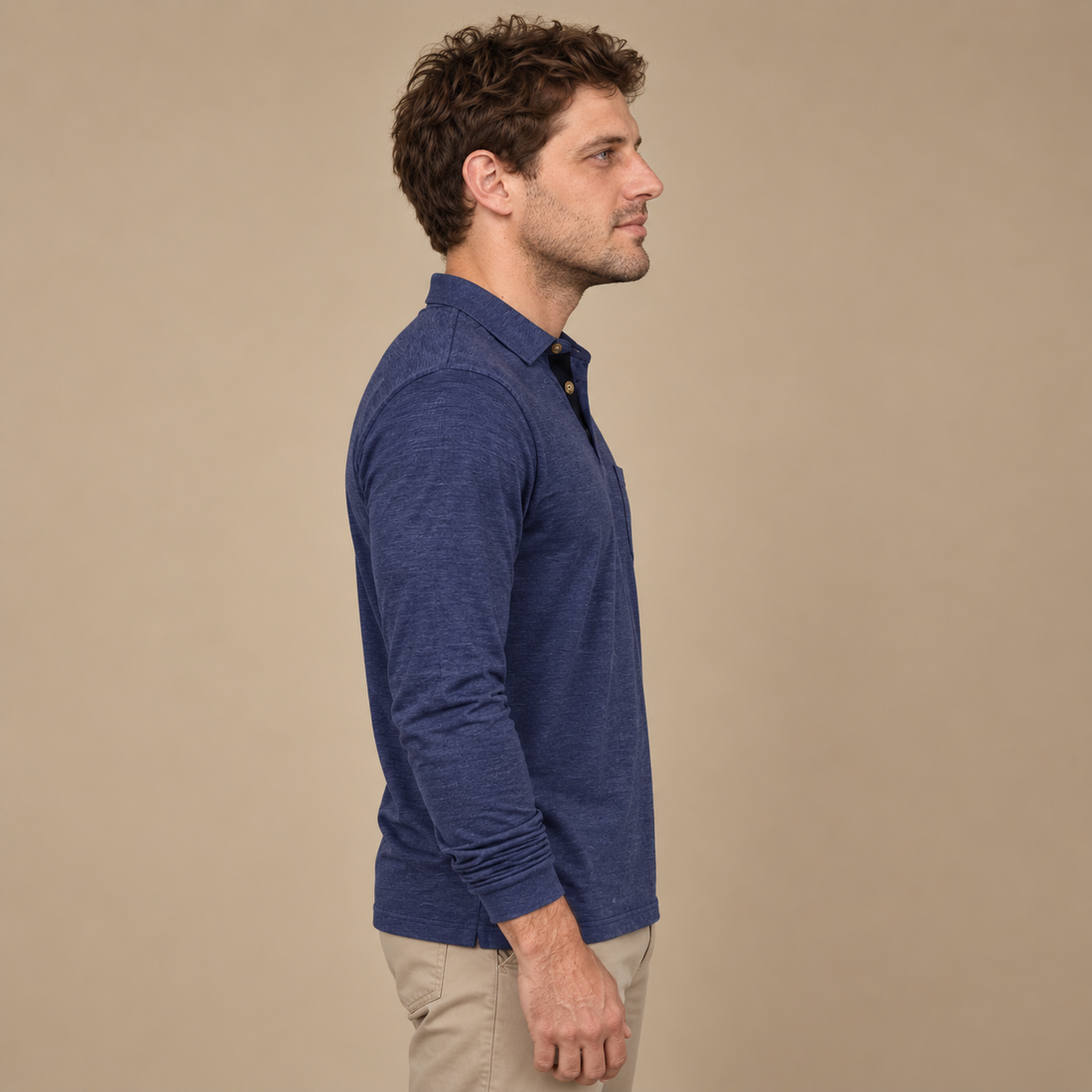 Langærmet herreskjorte med figurnært snit