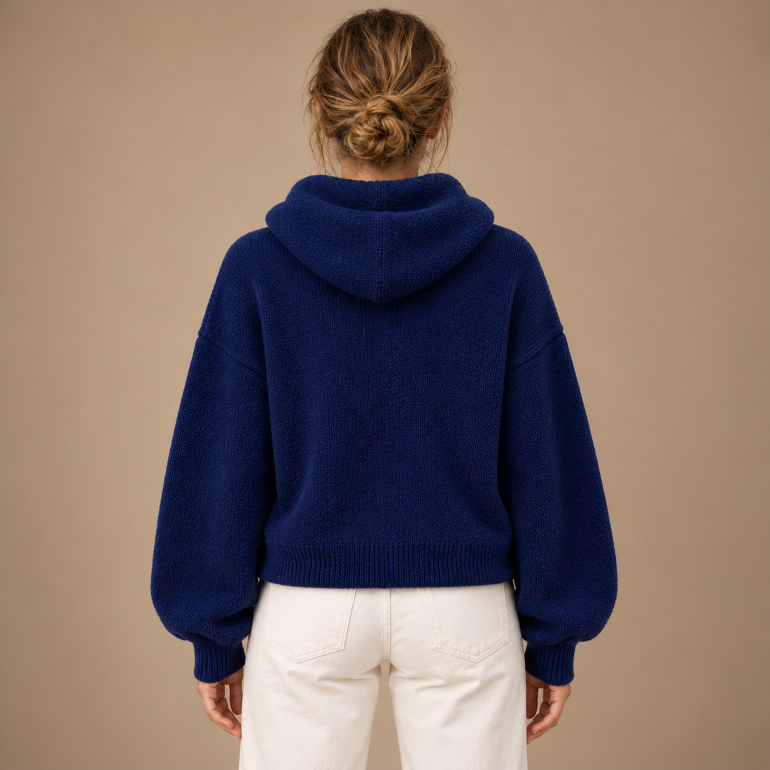 Hoodie til dame med sjalskrave