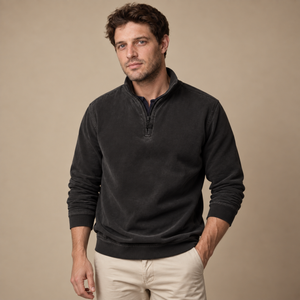 Herresweater med lynlås