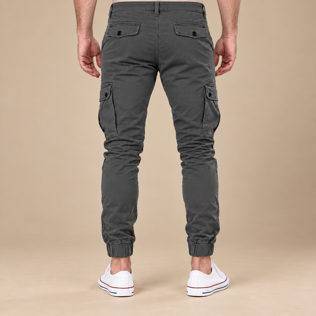Taktiske bukser til herre med slim fit og dybe lommer