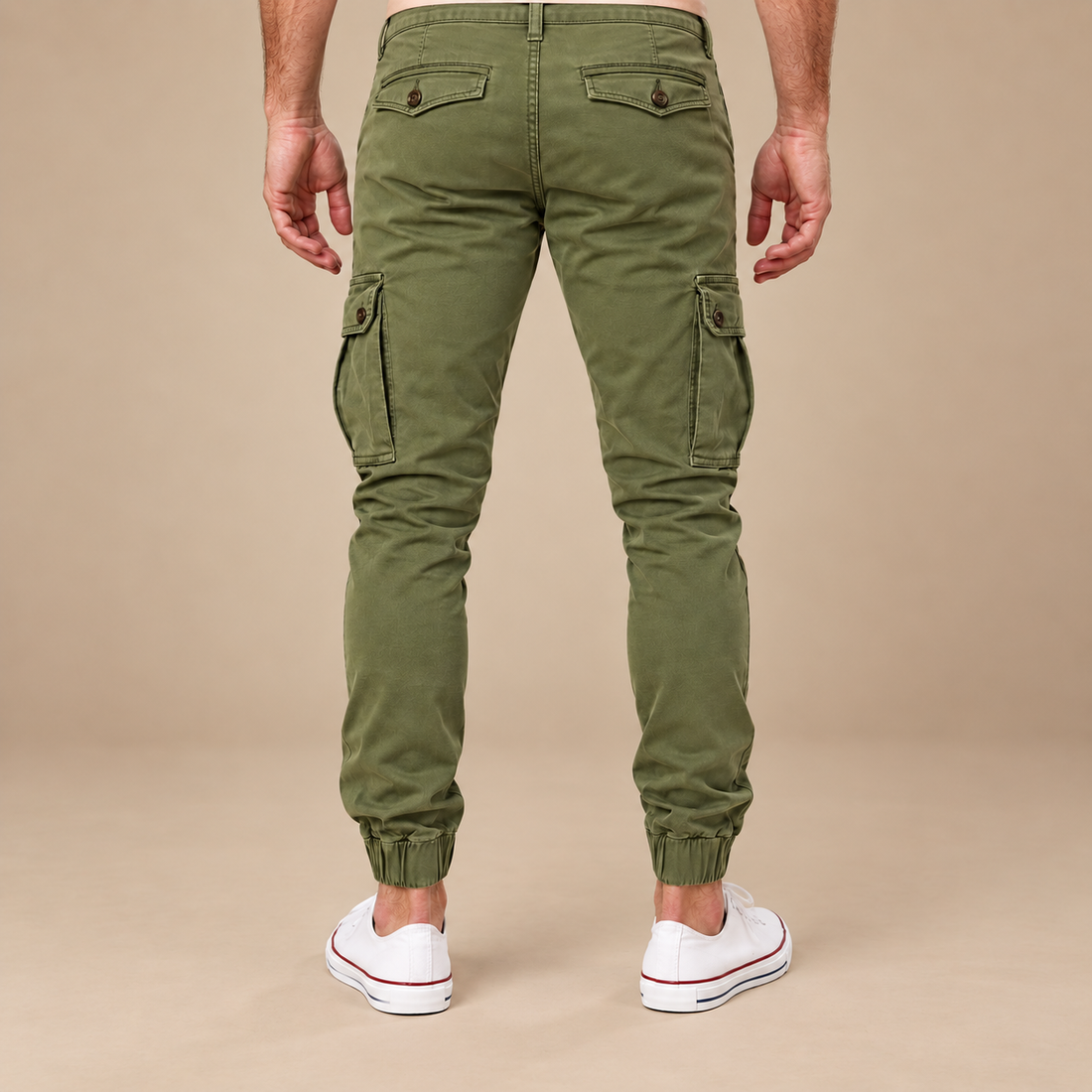 Taktiske bukser til herre med slim fit og dybe lommer