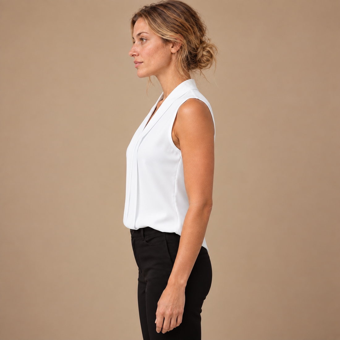Plisseret bluse til dame