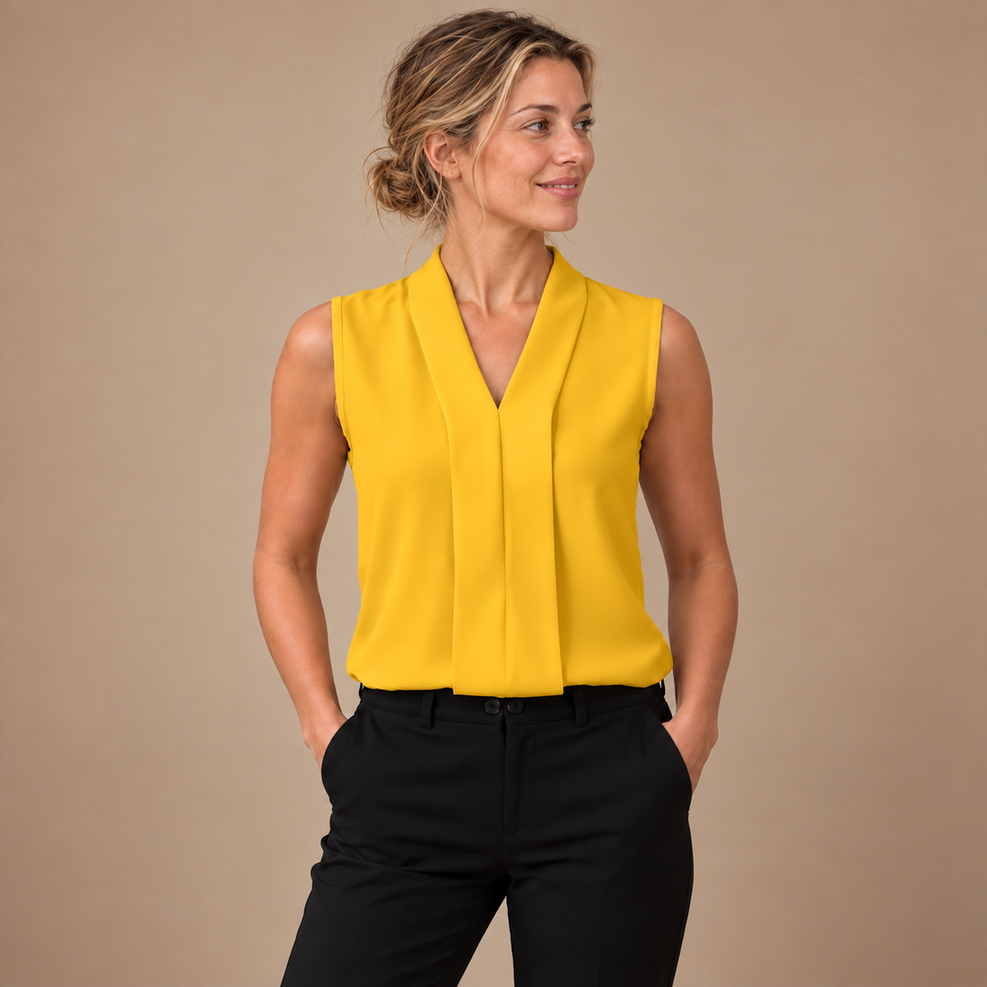 Plisseret bluse til dame