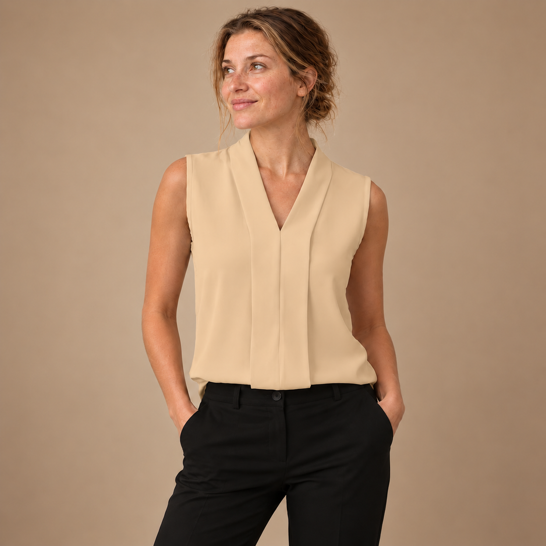 Plisseret bluse til dame