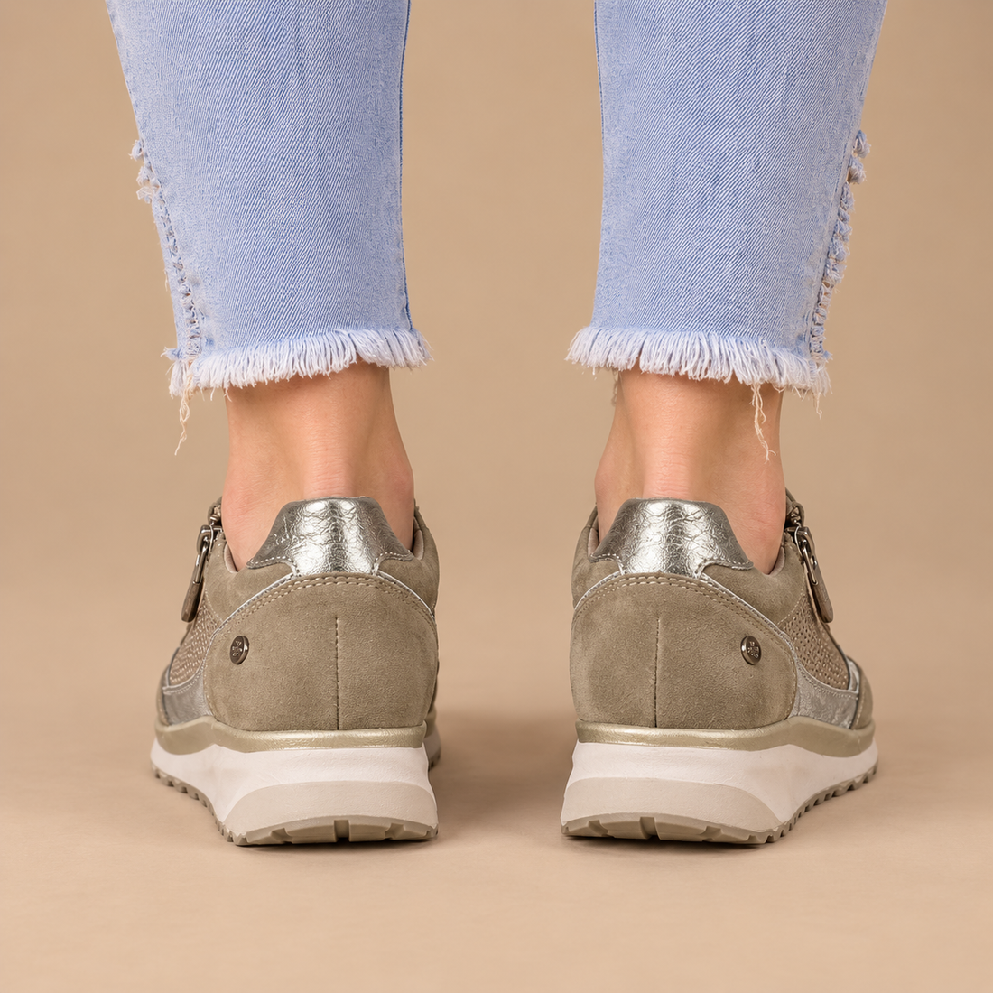 Ortopædiske sneakers til dame med lynlås