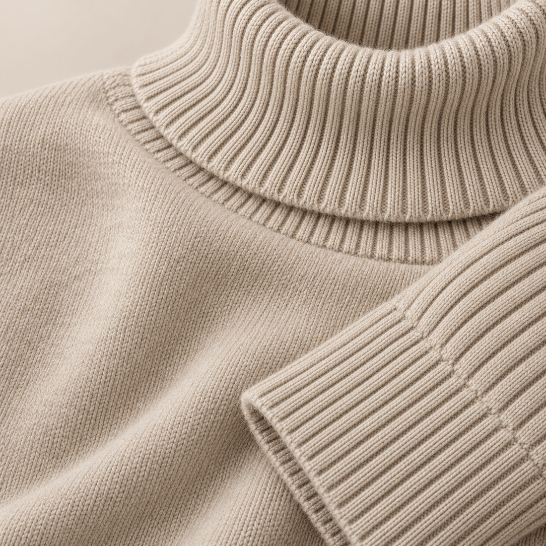 Løstsiddende rullekravesweater til dame