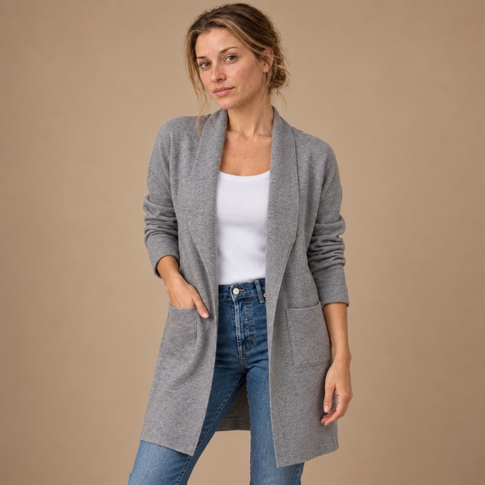 Lang cardigan til dame
