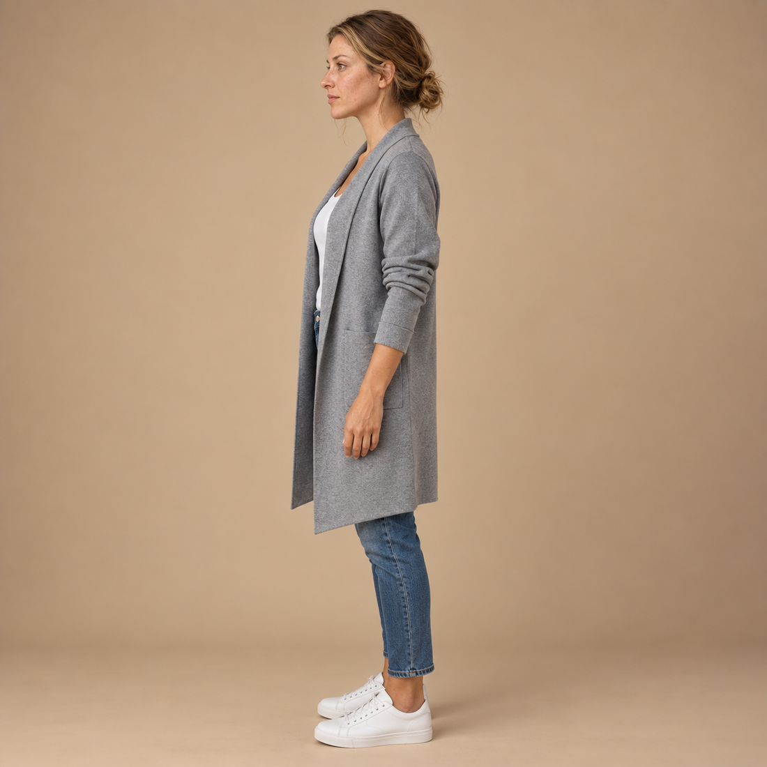 Lang cardigan til dame